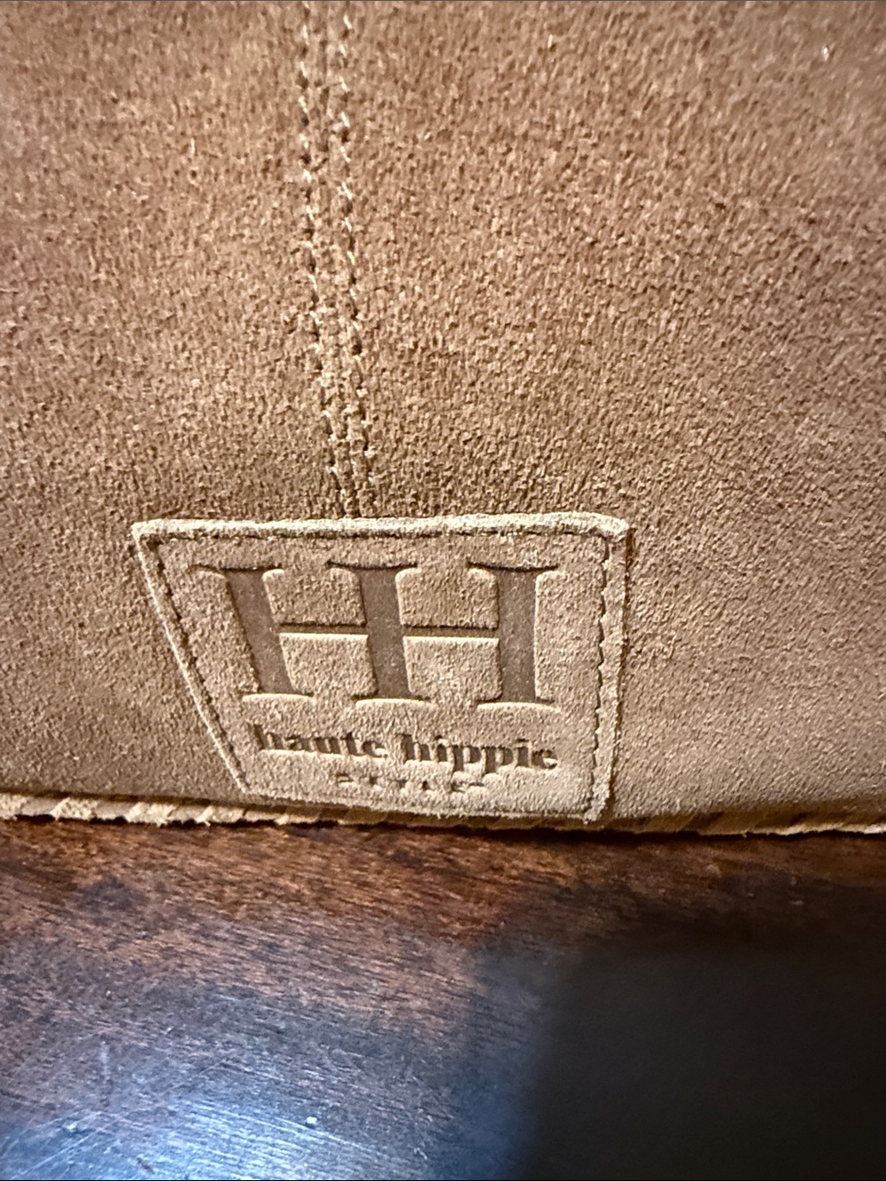 Haute Hippie NWT Brown Suede Hobo Bag Boho Braided Shoulder Whipstitch Festival - Picture 2 of 15